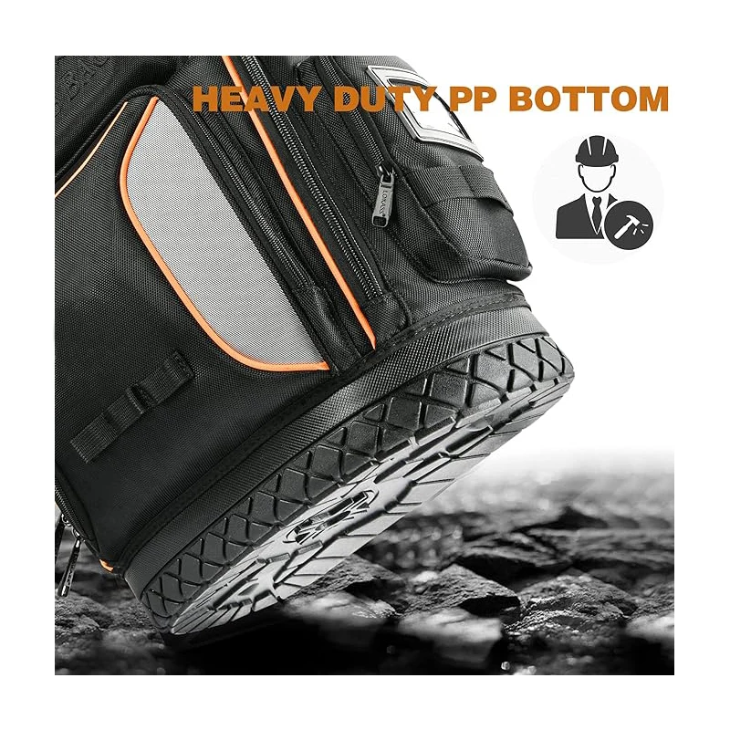 Heavy Duty Tools Organizer Bags  electrician/Construction Work  tools backpack for men  Black and Orange shoulder bag
