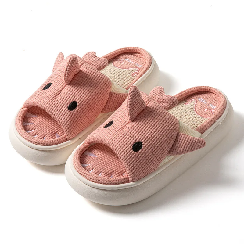 Wholesale Summer Outdoor Beach Sandals Casual Flat Platform Comfy Shoes Women Couple Thick Soled Flip Flops Shark Slippers
