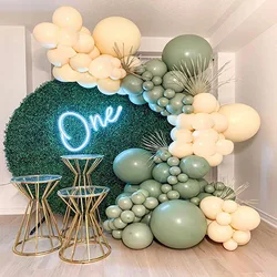 Olive Green and Retro Apricot Balloons Birthday Decoration for Baby Shower Party Decorations Wedding Party Balloons Supplies