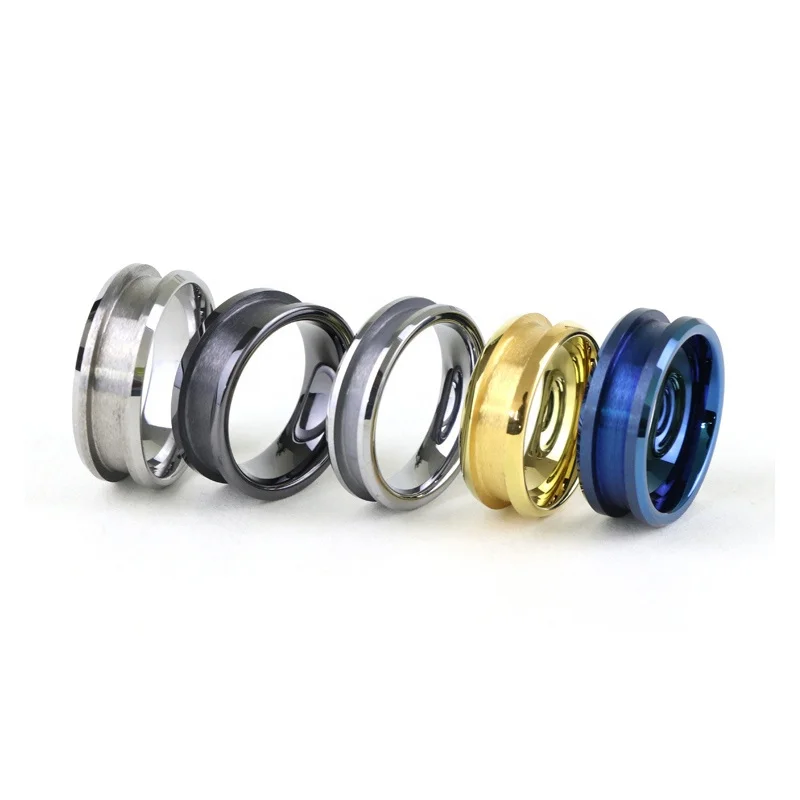 
Custom Factory Directly Made DIY Jewelry 8mm 6mm 4mm Tungsten Carbide Channel Ring Core Blanks for Inlay 