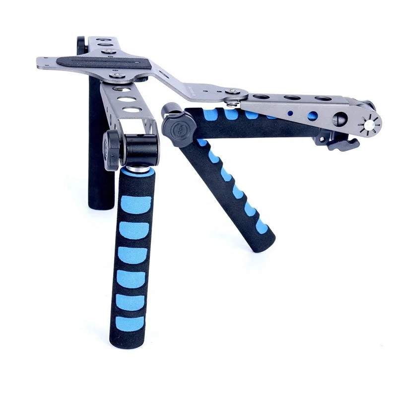 
Aluminum Portable Film Making System Dual Hand Grip Shoulder Mount Rig Stabilizer for DSLR Cameras 
