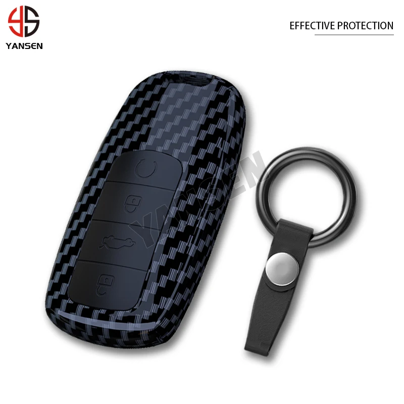 Carbon Fiber Car Key Case Cover Shell Holder For Chery Tiggo 8 Arrizo 5 PRO GX 5x EQ7 Tiggo 7Pro Omoda 5 C5 Keychain Accessories