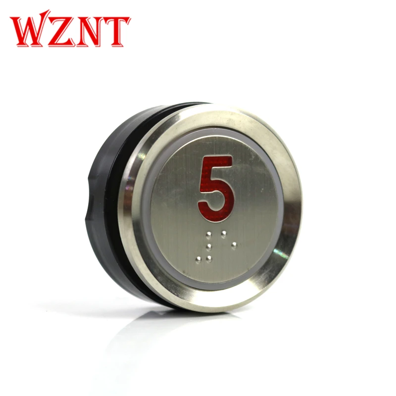 AK-22B  PB 1 2 3 4 5 sign Red 24VDC elevator braille push button switch