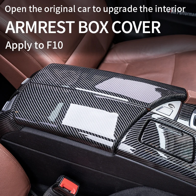 
Suitable for 11-17 BMW 5 Series F10 interior modification 525530li central control armrest box interior carbon fiber decorative 