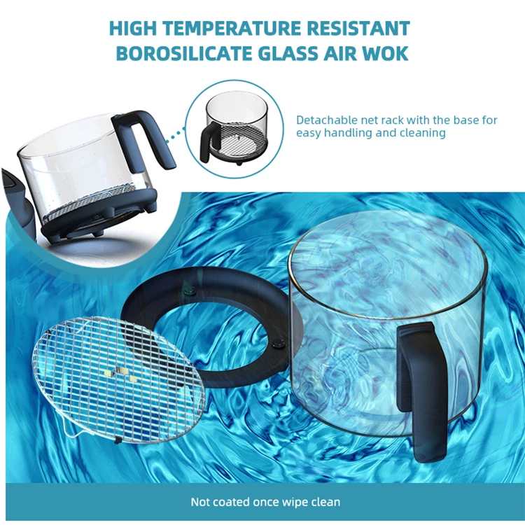 New Arrivals 1000W Small Kitchen Appliance 2.5L Indoor Household Steam Oven Glass Air Fryer