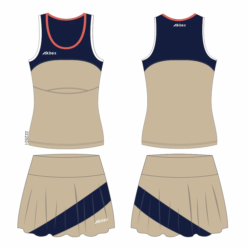 Оптовая продажа с китайского завода Akilex, пользовательский дизайн, полностью сублимационная футболка netball для командных клубов, для взрослых и детей, одежда для тенниса, юбка