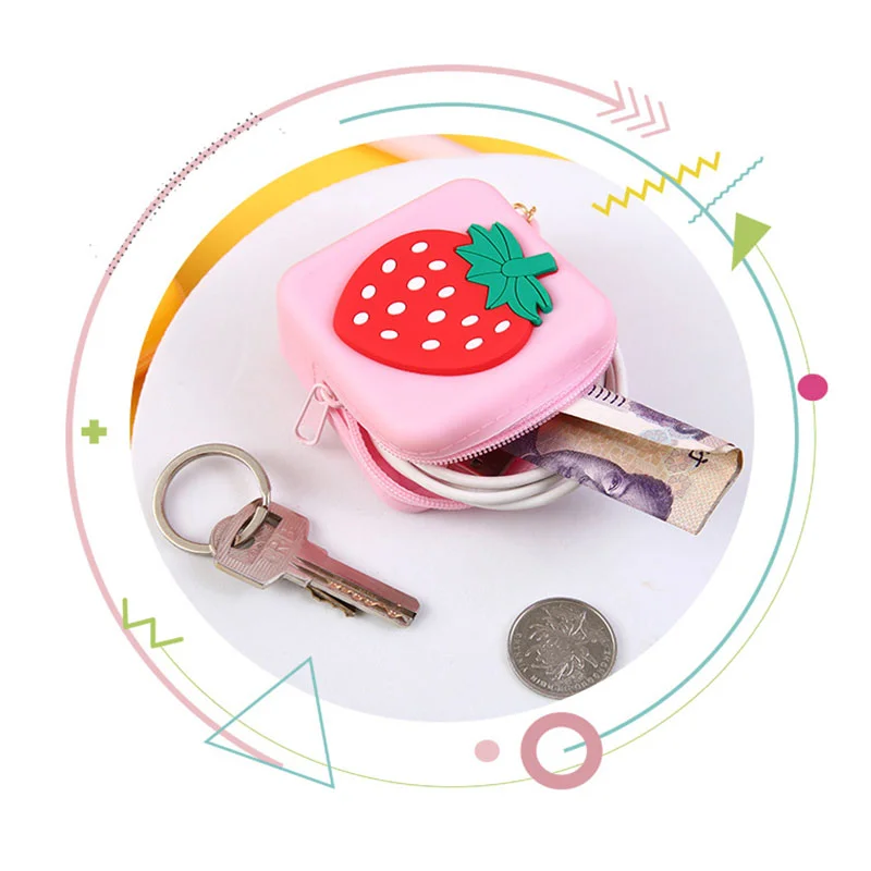 Girls Mini Headset Earphone Bag Purse Case Kid Gift Animal Cute Coin Wallet Cartoon silicone keychain bags kids