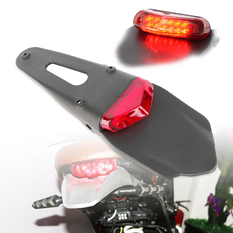 Motorcycle LED Tail Light Integrated mudguard Rear Brake Lamp Cafe Racer Parts accessories for KTM Red Smoky Lens