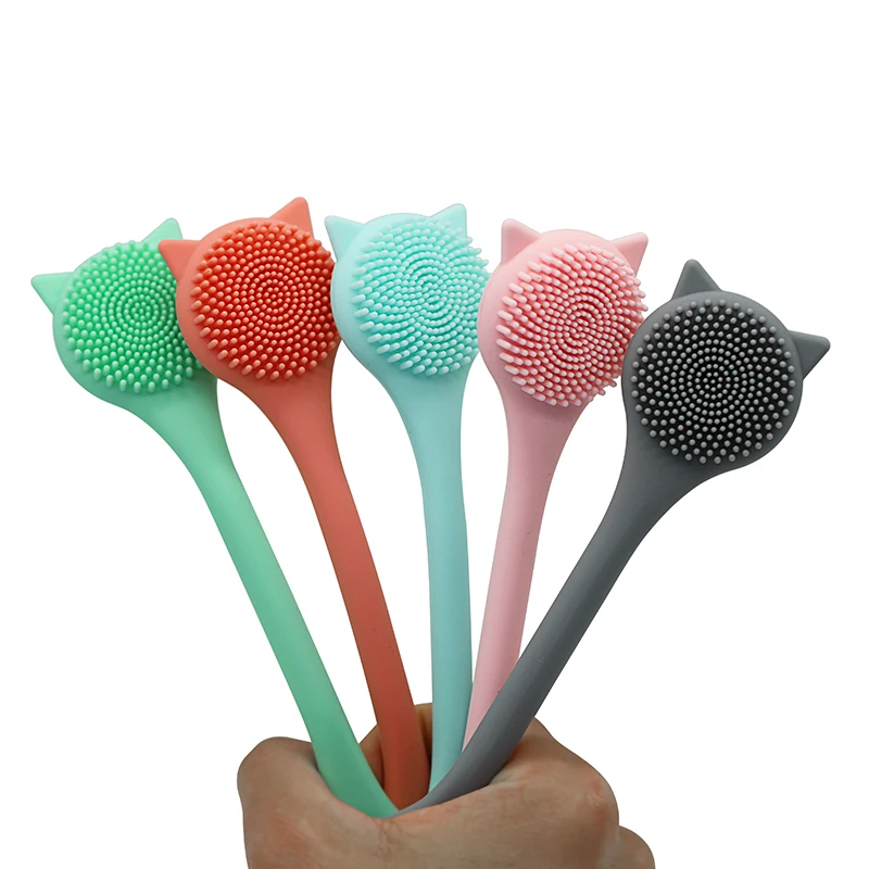 Silicone Face Cleanser Massager Brush with Facial Stick Spatula for Cleansing Exfoliating