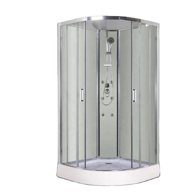 Cheap Round Corner Shower Cabinet Tempered Sliding Glass Enclosure Room