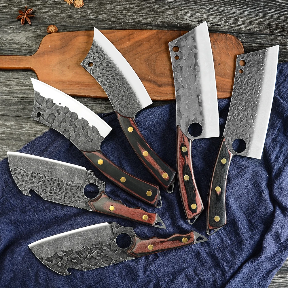 Xingye Customized Full Tang Handle Multifunction Forged Hammer Tactical Stainless Steel Bbq Fillet Chef Kitchen Single Knife
