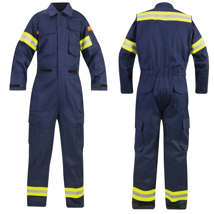 Nomex OEM reflective coveralls custom high visibility fire retardant overall fr cotton fireproof clothing