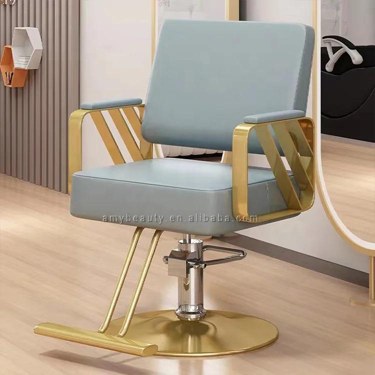 New design popular style luxury hydraulic salon styling chair gold barber chair nail makeup chair