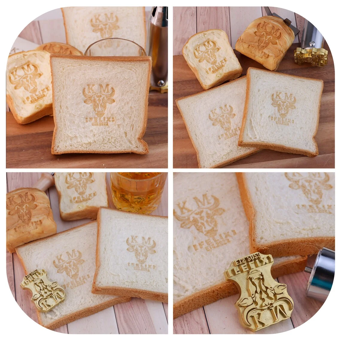 Customized Digit DIY EVENT Personalize Chief Branding Iron Replaceable Head Wooden Handles Grilling Tools and STAMP