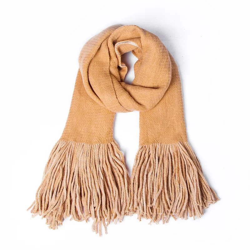 Модная женская теплая длинная однотонная шаль высокого качества Зимний шарф для