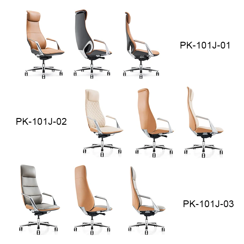 Commercial Furniture High Back Genuine Leather office chair with Luxury Design cadeira escritorio