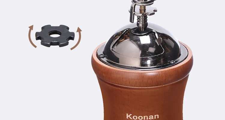 Manual coffee grinder hand crank adjustable wood household coffee bean grinder coffee machine