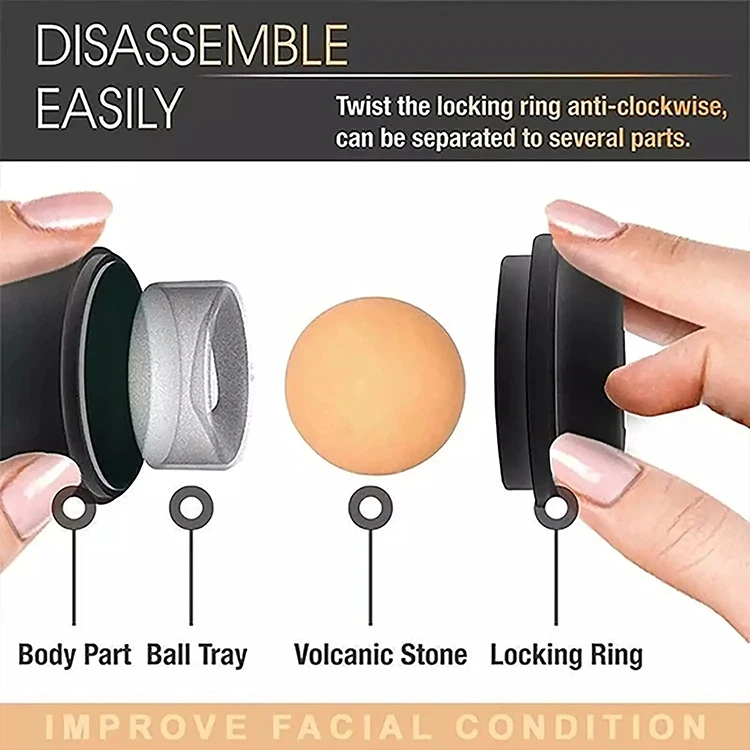 Easy Wash Volcanic Stone Oil Absorbing Face Roller, Oil Control 100% Nature Volcanic Facial Roller With No Battery