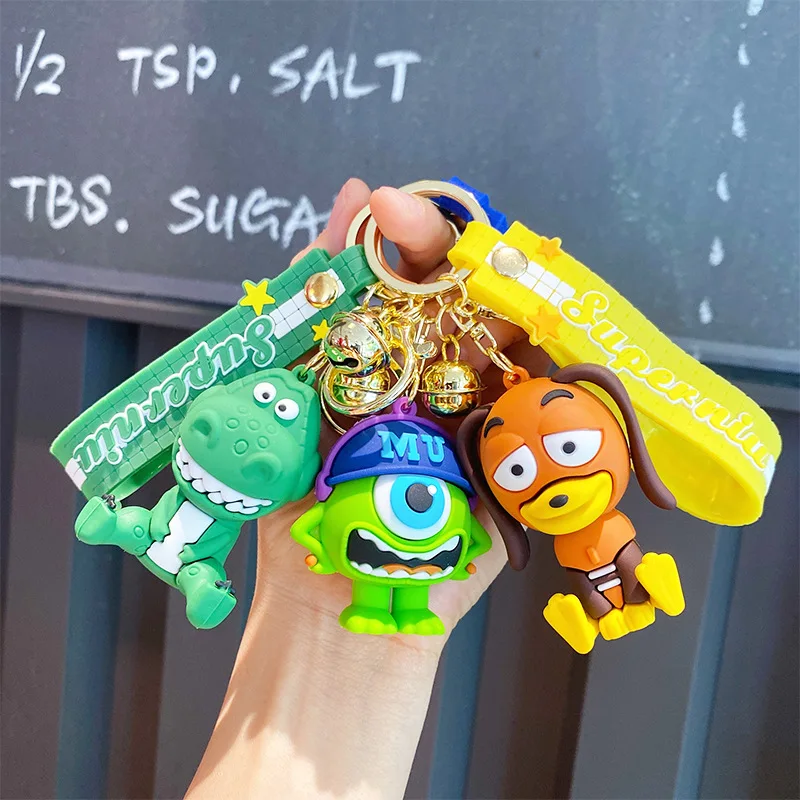 New Anti-Lost Car Key Bag Accessories Cute PVC Soft Rubber Key Ring Lovely Cartoon Toy Key Chain 3D Doll Pendant Keychains
