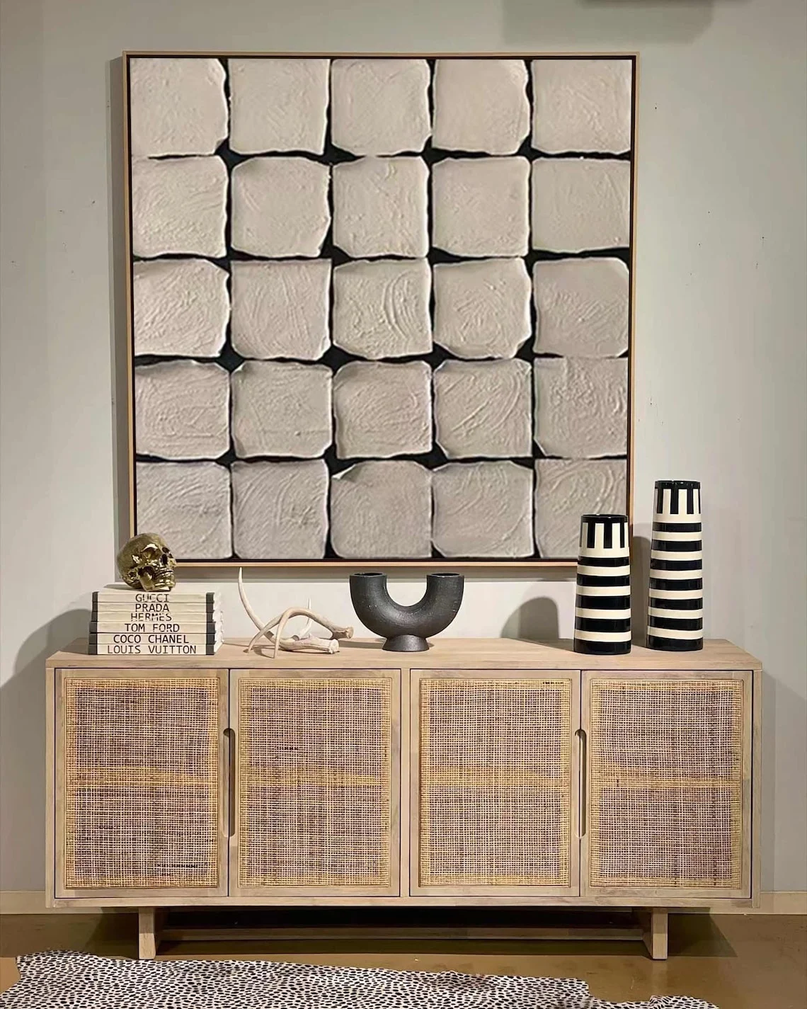 abstract paintings and wall arts home decor 2024 Black and White Wabi Sabi Style oil painting living room decor artwork