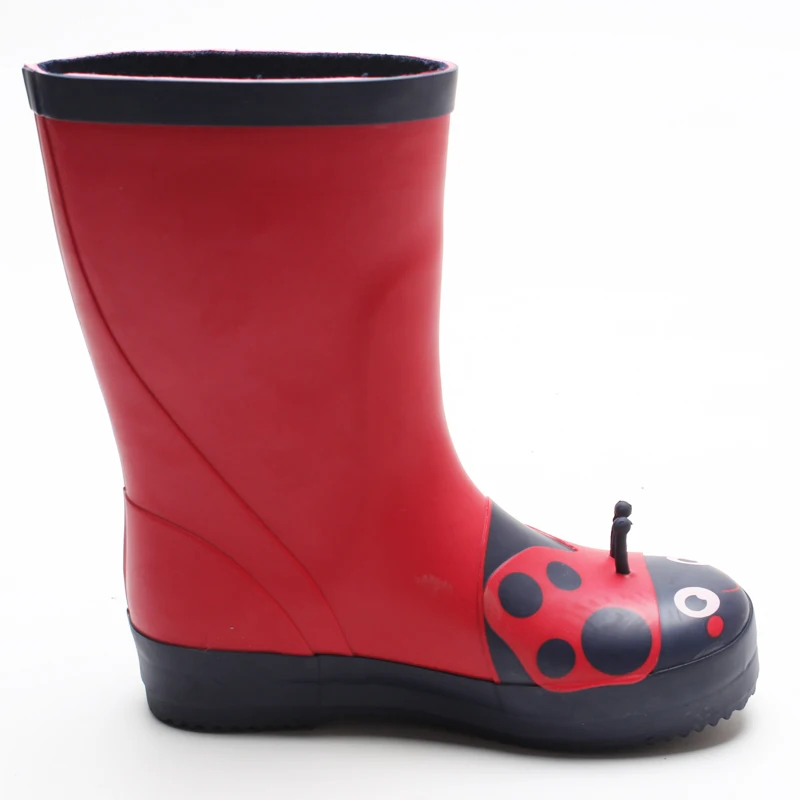 New Custom Color Printing  Brand Unisex Anti-slip Safety 3D Cartoon Animal Kids Rubber Rain Boots For Children