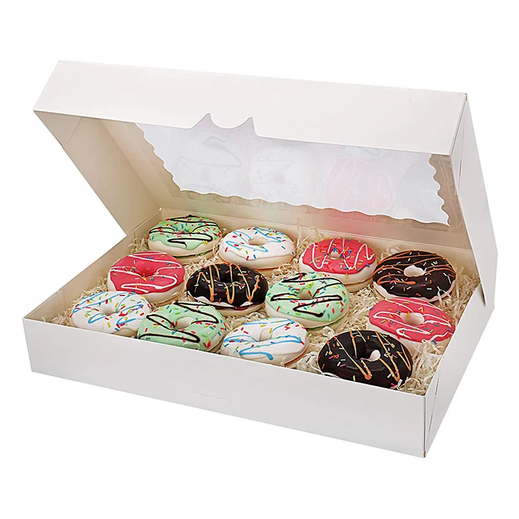 Cake Box Baked Pie Biscuit Cake Dessert Gift Box With Window For Hemp Rope And Stickers
