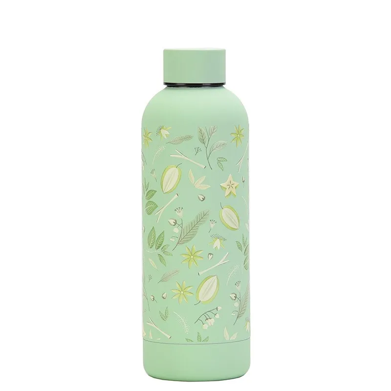 Custom Logo 500 ml  Double Wall Vacuum Insulated Rubber Paint Bottles  Small Mouth Stainless Steel Water Bottle