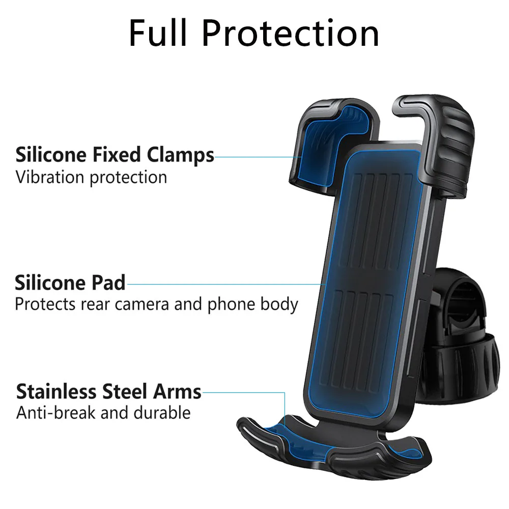 2021 Universal Motorbike Motorcycle Outdoor Mountain Bicycle Bike Handlebar Mount Stand Smart Cell Mobile Phone Holder