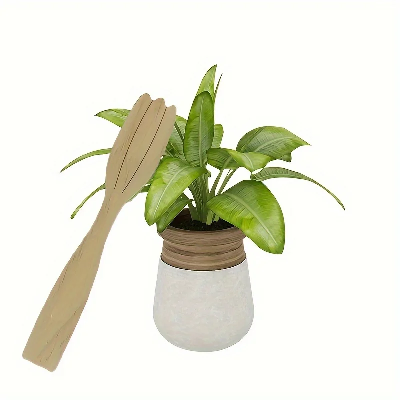 New Original Portable Wooden Hand-Held Green Brush Houseplant Leaf Cleaning Tongs