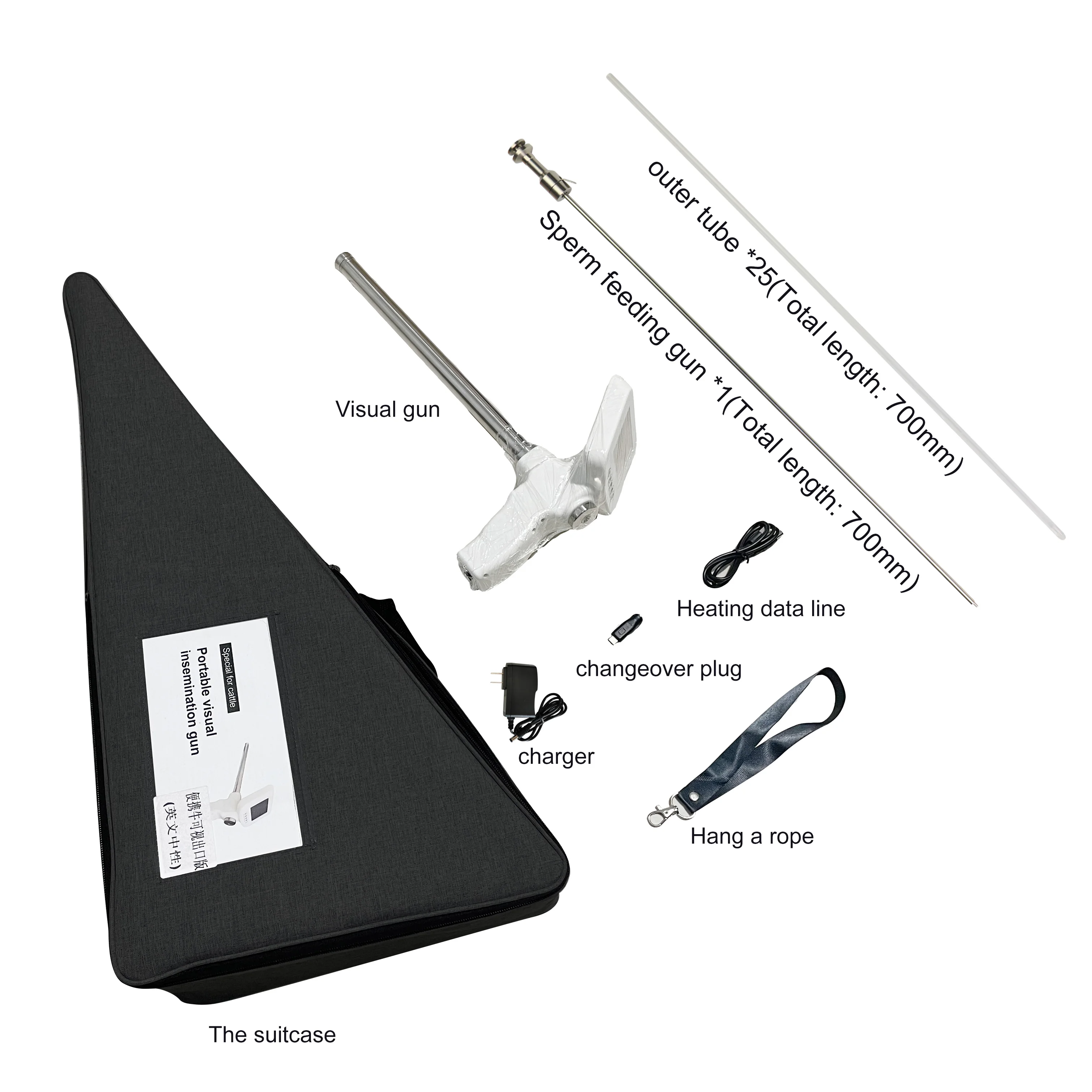 Оптовая продажа недорогой портативный прибор для визуального осеменения с ЖК-экраном AI сперма животных и ветеринарный инструмент