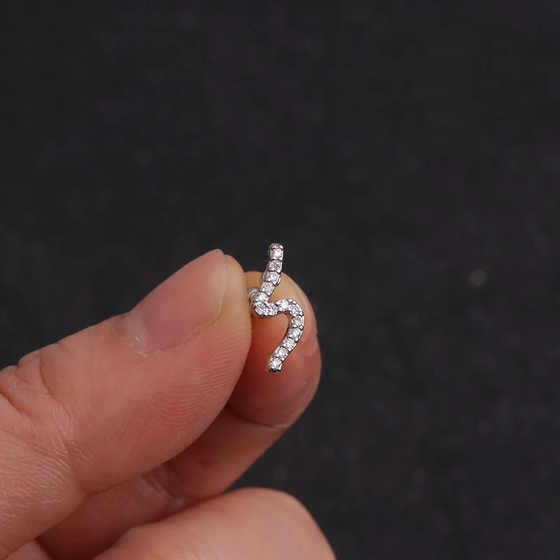 20G Stainless Steel Cartilage Piercing Helix Jewelry Cz Flower Leaf Wing Snake Butterfly Ear Stud Tragus Conch Earring Stud