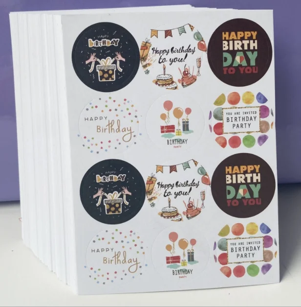 custom wholesale logo sticker thank you label planner sealing sticker