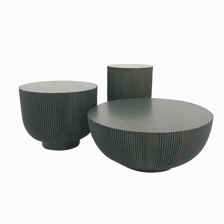 Industrial outdoor fiberglass bowl shape end table center round modern coffee table set living room furniture