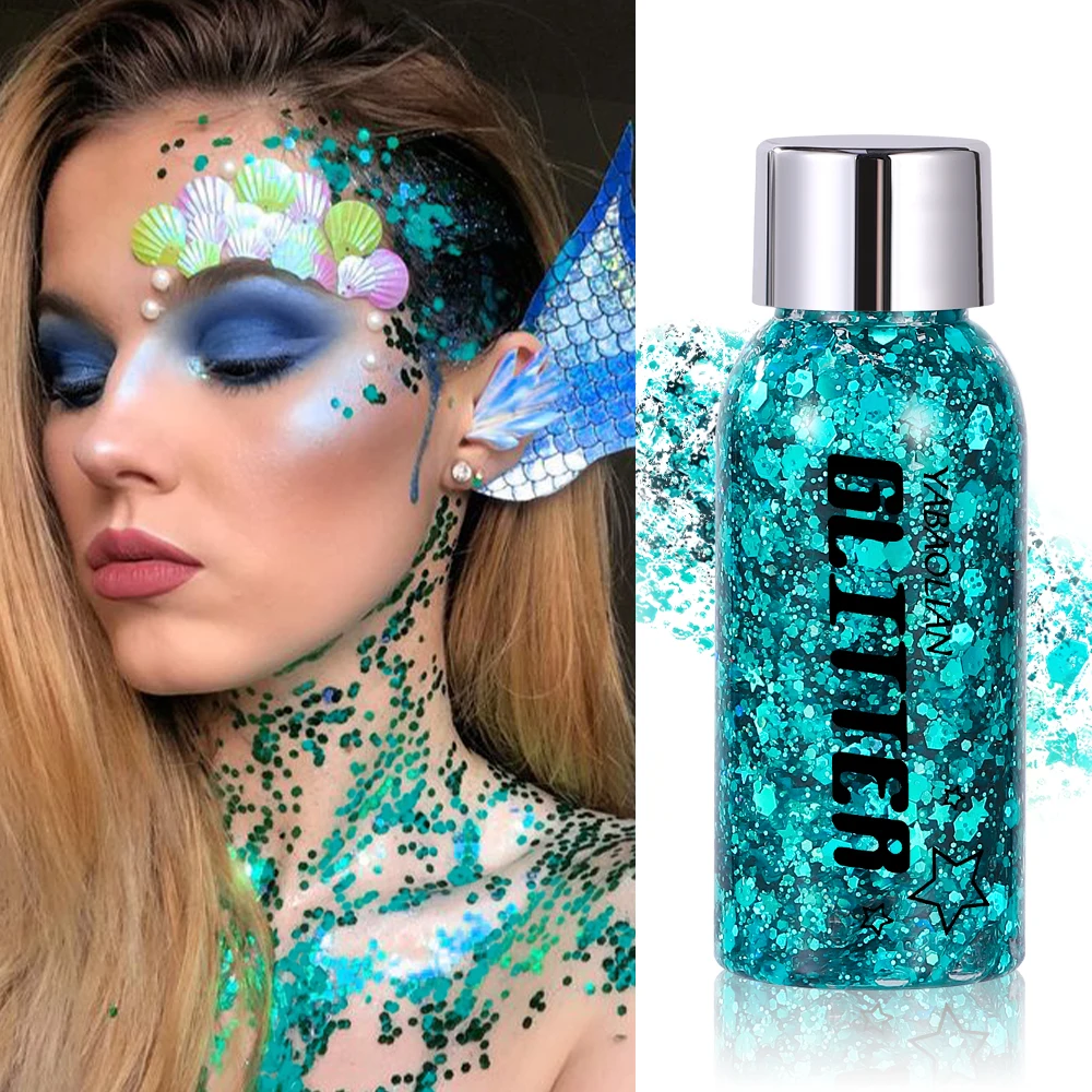 Body Face Chunky Glitter Gel Pink White Silver Face Sparkles Glitter Gel Makeup for Singer Concerts Disco Festival Rave OEM