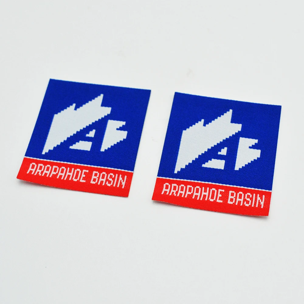 Custom Iron On Heat Press No Sew Private Clothing Labels Woven Neck Labels Hot Melt Adhesive Label For Clothing