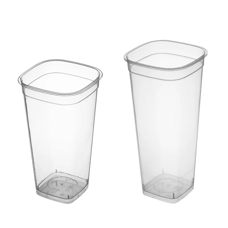  Good quality thickened 94 caliber 650ml transparent frosted injection plastic square