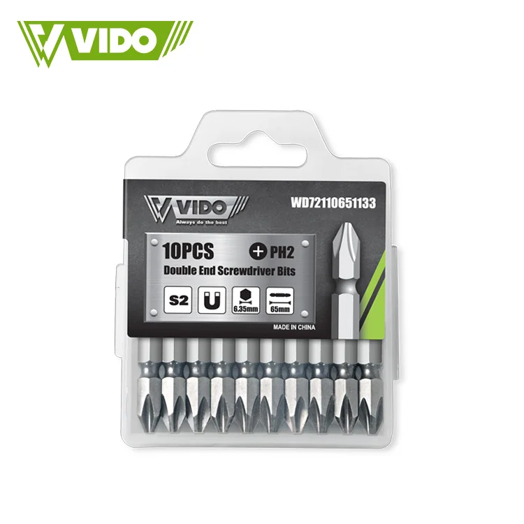 VIDO professional pocket portable 6pcs PH2 S2 mini precision slotted magnetic screwdriver bit set