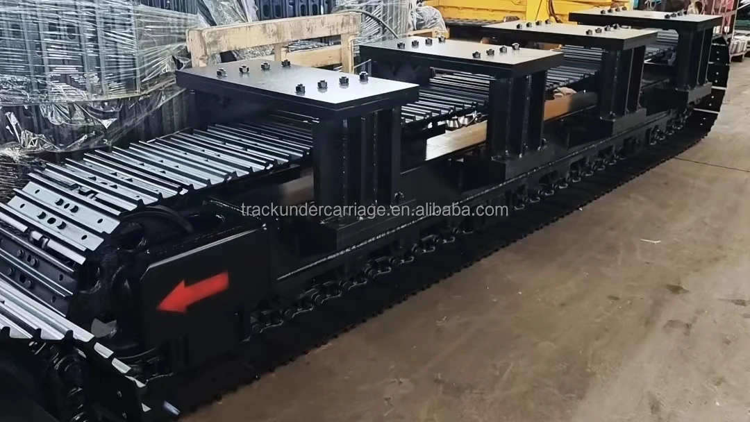 Custom Steel Tracked Undercarriage with hydraulic Eaton motor driver for mobile crusher drilling rig transport carrier vehicle