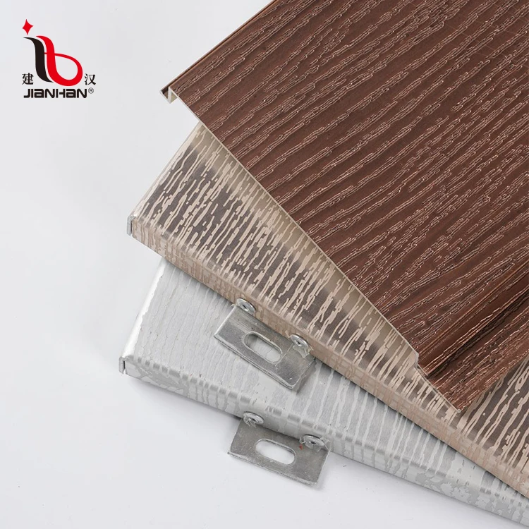
customized apartment aluminium screen walls wood grain rectangle metal facade panel aluminum veneer wood effect 