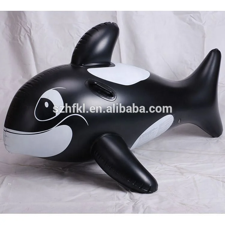 advertising black dolphin inflatable floating animal rider