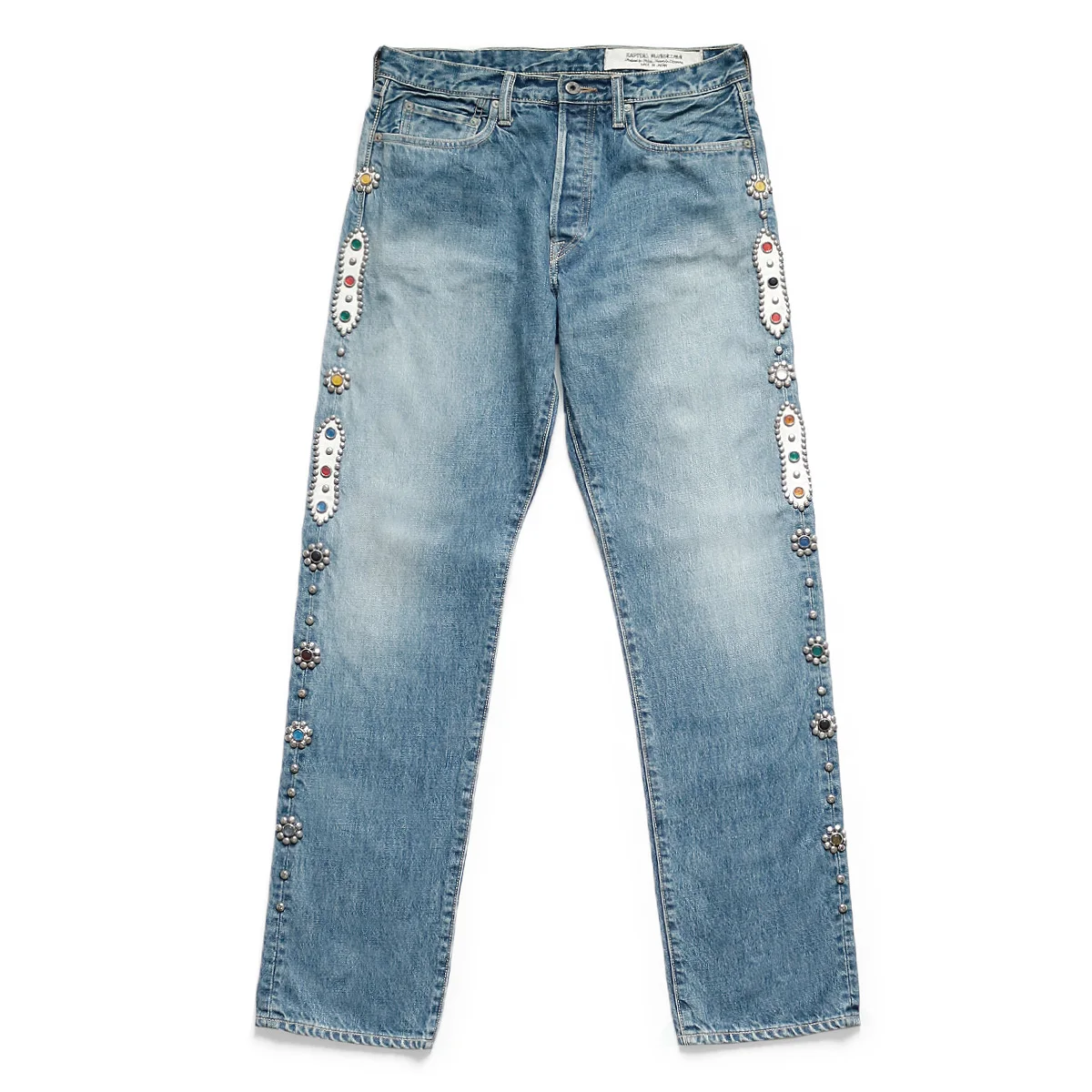 ZhuoYang Garment Embroidered light blue Rhinestone Jeans Fashion Stone Nice Quick Bule Drilling Rainbow Cloth Jewel Pants