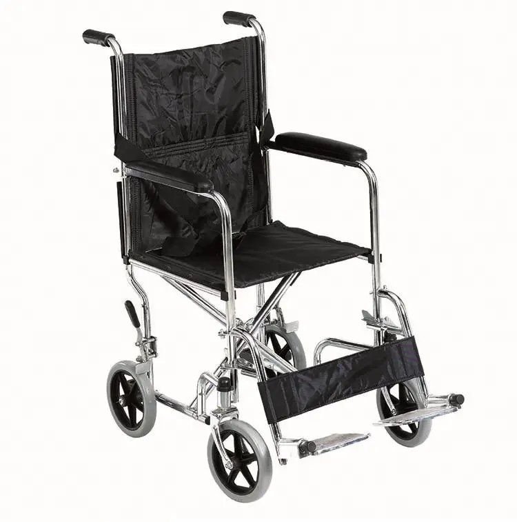 manual portable folding wheelchairs Factory price portable patient steel folding wheelchair with small packing