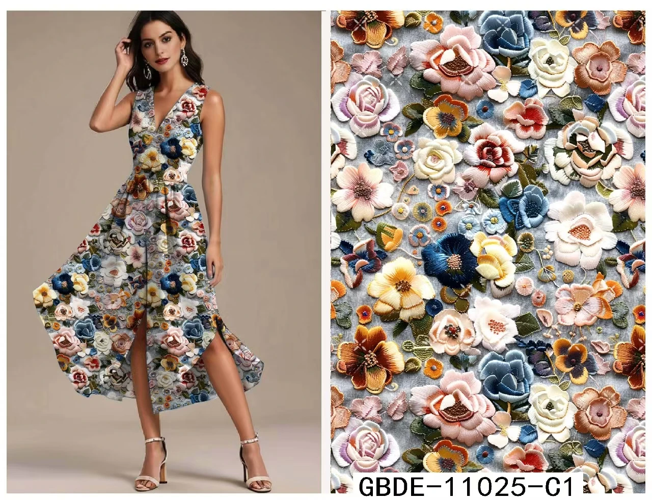 5D print rayon challis fabric custom floral woven kain rayon digital printed spun rayon fabric 100% viscose fabric