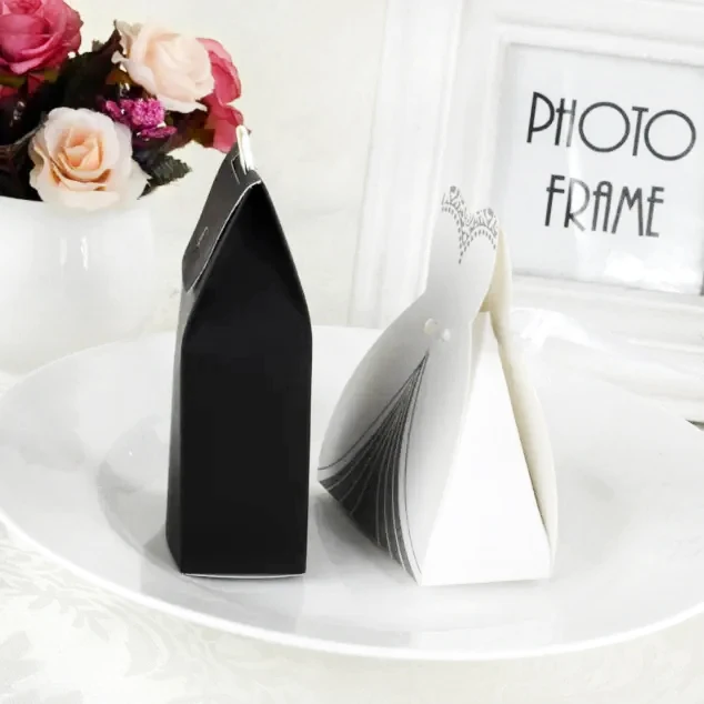 Easy Folding DIY Candy Box Wedding Party Favor Dress Tuxedo Bride Candy Box for Wedding Bridal Party