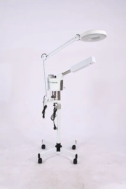 2 in 1 hot facial steamer with 8x magnifying LED lamp facial vaporizer