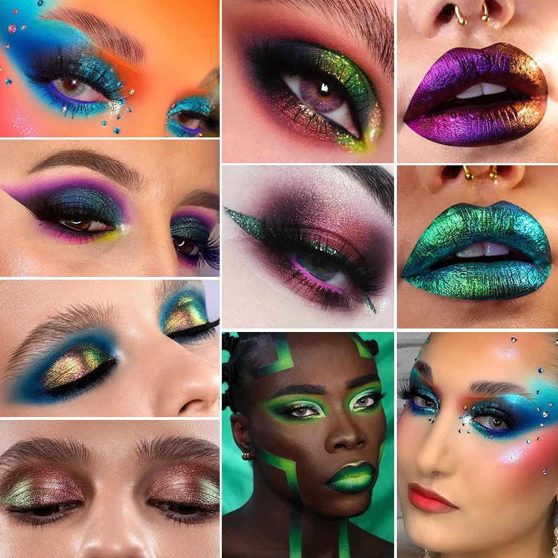 Duochrome Хрустальный хромовый пигмент блестящие тени для век многохромные неоновые хромовые