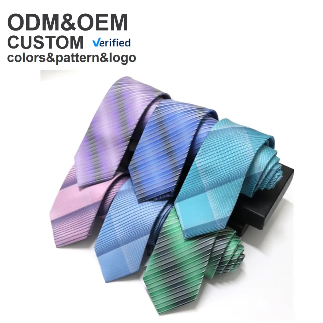 Custom Logo Satin Polyester Ties Pure Color Striped Ties Business Formal Necktie Tie for Men Formal Occasion Wedding Party