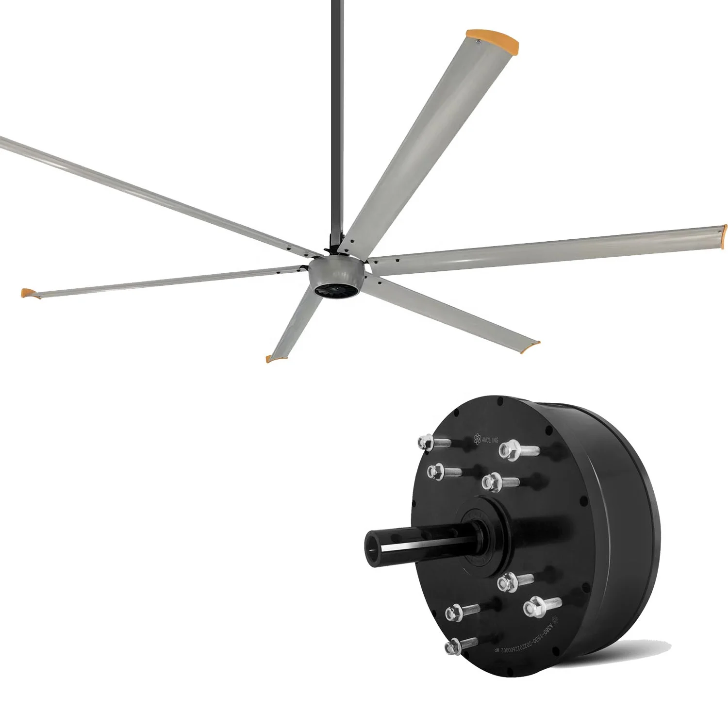 WuXi factory 220v 380v 12ft 16ft 1500w brushless bldc motor industrial ceiling hvls fan
