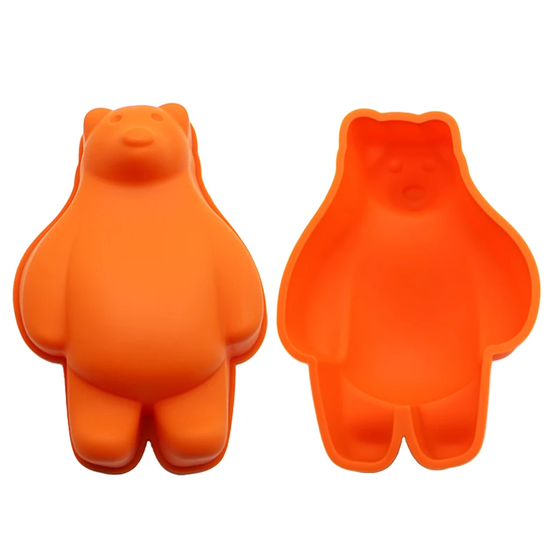 Eco Friendly Heat Resistant Non-stick Baking Supplies Bear Shape Silicone Chocolate Cake Mold