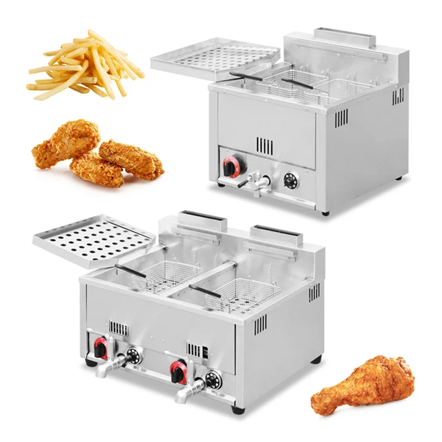 Restaurant Equipment Commercial Counter Top potato chips fryer machine/ Gas Deep Fryer With Thermostat